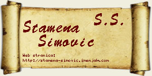 Stamena Simović vizit kartica